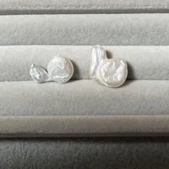 淡水バロックパール　ルース　本真珠　ホワイト　2個セット