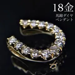 K18 馬蹄 ダイヤモンド ネックレス 18金 バテイ