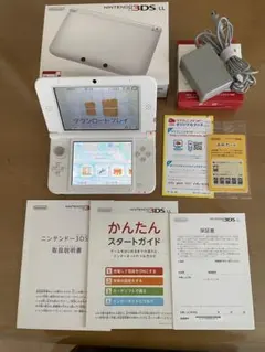 Nintendo 3DS LL ホワイト 本体、どうぶつの森ソフト、ACアダプタ