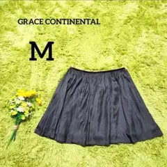【グレースコンチネンタル】スカート　M　ブラック　フレア　ウエストゴム　シンプル
