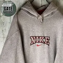 【※人気】NIKE ナイキ★センター刺繍ロゴ スウェットパーカー 2XL グレー