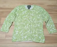 Eddie Bauer 花柄カーディガン ライトグリーン