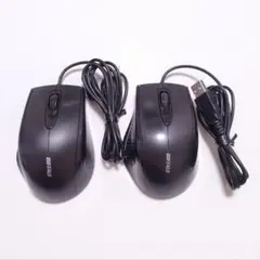 BUFFALO バッファロー◆USB 有線マウス BSMRU050 2個