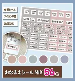 다양한 스모키 컬러 믹스 네임 스티커, 다리미 불필요, 천으로 제작, 56매
