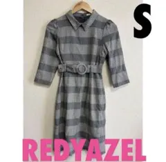 レディアゼル　チェック柄ワンピース　S 秋服　モード系　シンプル　きれいめ