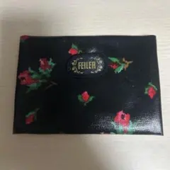 FEILER フェイラー ティッシュケース ポーチ ブラック 花柄