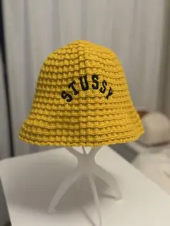 STUSSY イエロー ニットバケットハット