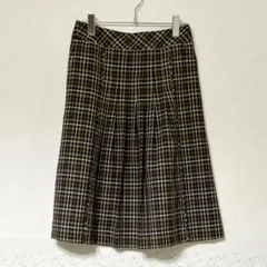 【美品】DAKS London スカート　チェック　ブラウン　36