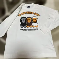 新品未使用 BAPE ベビーマイロ ロンT 白 美品 レア