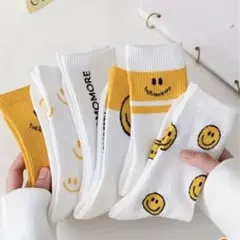 【新品】スマイリーフェイスソックス　ニコちゃん　6足セット