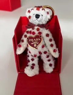 PRADA プラダ ベア チャーム キーホルダー レッド×ホワイト