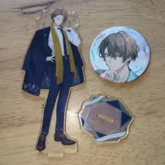 にじさんじ☆加賀美ハヤト☆アクリルスタンドと箔押し缶バッチセット
