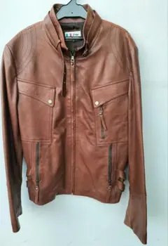 美品　希少　アルパカレザー　レザー　ライダース　ブラウン