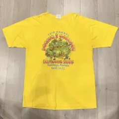JERZEES 黄色　ポップ　イラスト　Tシャツ キャラクター　古着　イエローのサムネイル