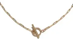 ステンレス マンテル チョーカー ネックレス ピンクゴールド