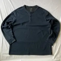 00s サーマル ロンT ヘンリーネック ネイビー グランジ Y2K 古着