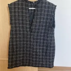 ミラオーエンツイード Vネック ツイードベスト