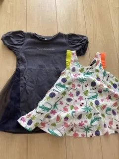 ノースリーブワンピースとTシャツワンピース2点セット