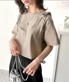 クラシカルエルフ Tシャツレイヤード風 上級見えマルチウェイ綿100％Tシャツのサムネイル