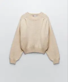 【未使用】【タグ付き】ZARAギャザーニットショルダーセーター