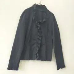 トゥジュ フリル 長袖 ジャケット ネイビー - メルカリ