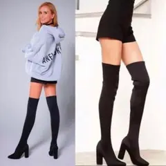 ANELA TOKYO アネラトーキョー ポインテッドロングニーハイブーツのサムネイル
