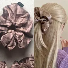 シュシュ,花柄,パープルピンク,サテン,01 Purple Pink,S9S