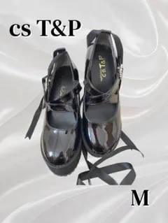 cs T&P 厚底ハートバックルパンプス