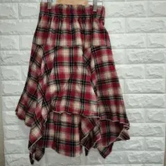 チェック柄　アシンメトリースカート