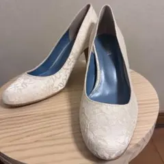 BENIR ブライダル パンプス 39/約25cm ホワイト レース
