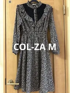 【最終値下げ】COL-ZA フラワープリント ワンピース ネイビー