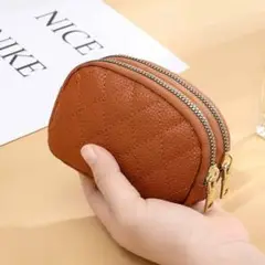 カードケース 財布 コインケース キーリング メイクポーチ お札 定期ケース 茶