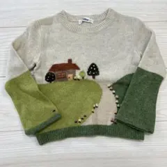 ファミリア　刺繍入りセーター110