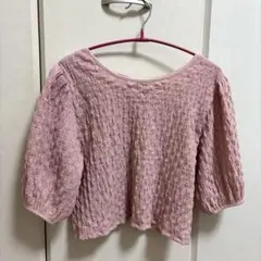 レトロガールトップス半袖ピンク