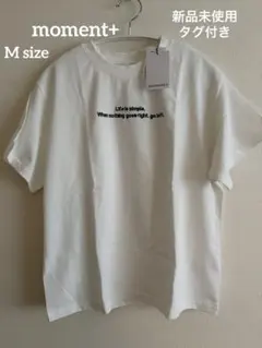 moment+ ロゴ刺繍半袖Tシャツ＊オフホワイト・M size《新品未使用》のサムネイル