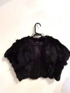 フェイクファー ボレロ ブラック Mサイズ 結婚式 パーティー 羽織り 秋冬