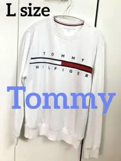 Tommy メンズ トレーナー L 白 ホワイト