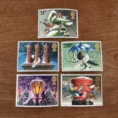 イギリス　クリスマス　1983年　切手5種セット
