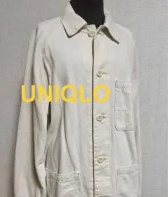 UNIQLO メンズ　リネン ユーティリティデニムジャケット　オフホワイト