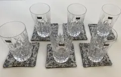 HOYAクリスタル　廃盤　希少　タンブラー　6個セット　コースター付き