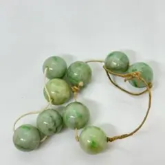 041107 アンティーク 金工 菊留 翡翠 玉 9粒 根掛 かんざし 簪 - メルカリ