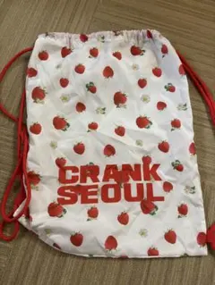 CRANK SEOUL イチゴ柄ドローストリングバッグ