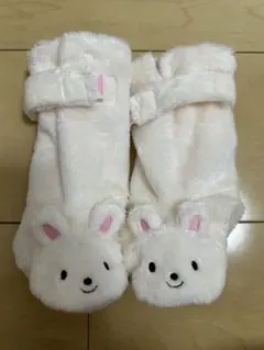 【ミキハウス】ウサギの顔デザイン ベビー靴下