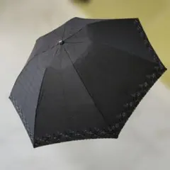 HARDY.AMIES.黒の刺繍付き晴雨兼用長傘のサムネイル