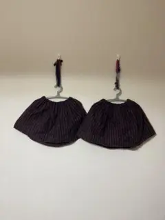 ハンドメイド　ストライプ　おしゃれなスカート　2枚セット　双子　姉妹　お揃い