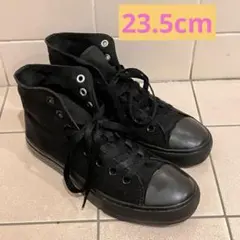 キャンバススニーカー　ハイカット　黒　23.5cmのサムネイル