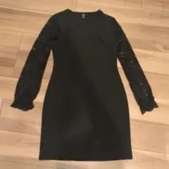 ブラックレース長袖ワンピース　SHEIN