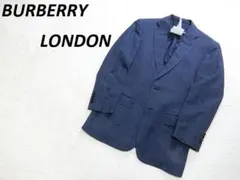 バーバリーロンドン　リネン混　テーラードジャケット　ネイビー　AB５