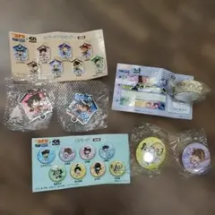 名探偵コナン ラバーキーホルダーと缶バッジセット　くら寿司おまけ