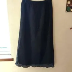 フレアスカート 調整可能ウエスト　茶色